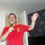 Singing hard aided by alcoholic beverage